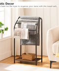 Freestanding 4 Tier Towel Rack And Blanket Display Stand For Bathroom Or Living Room, steel frame, rustic finish, 31.3 inch tall