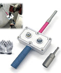 No Sweat Pro Rig Wire Pulling Assistant Tool And Portable Cable Threading Machine With Drill Powered Automatic Cable Tugger, tool close-up with grip and components.