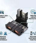 Heavy Duty Positive Battery Fuse Terminal Replacement For Nissan Altima Murano And Versa 2002-2015, showing durable connector with fuse.