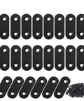 Rock Solid 100 Piece Stainless Steel Mending Plates And Straight Brace Connectors With Screws, black brackets for DIY projects.