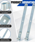 16 Inch Zinc Strap Hinges 4 Pack For Gates Tool Sheds Barn Doors And Swing Doors with installation close-up