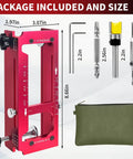Durable Aluminum Door Hinge Jig Router Template Kit With Adjustable Mortise From Guhiwuk, shown with included tools and pouch.