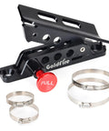 Quick Release Fire Extinguisher Mount For Roll Bars Aluminum Bottle Holder Ready To Grab And Go Easy On Off Adjustable Fit For Jeep Wrangler TJ JK JL JKU UTV Polaris RZR Ranger Black shown with quick-release pin and straps.