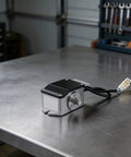 Heavy Duty Metal Throttle Foot Pedal For Golf Cart And Electric Vehicle Works Like A Dream With Ip55 Waterproof Seal And 0 To 5K Ohm Output on a workbench.