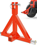 Beefy 3 Point Hitch Receiver 2 Inch Heavy Duty Category 1 Tractor Drawbar Adapter for sub-compact tractors, shown on red model