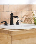 Dope Brushed Nickel Waterfall Bathroom Faucet For 8 Inch 3 Hole Sink, Two Handle Vanity Mixer Tap With Pop Up Drain in action