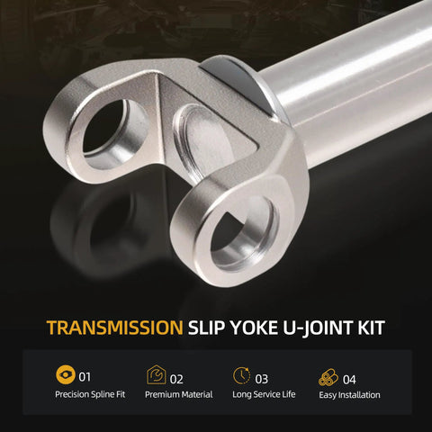 Heavy Duty Transmission Slip Yoke U Joint Kit 2 3 6081X 5 153X Fits 700R4 4L60E 4L60 polished metal slip yoke