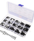 450 Piece Self Tapping Screws Kit For Electronics DIY And Small Devices in plastic organizer, black carbon steel screws
