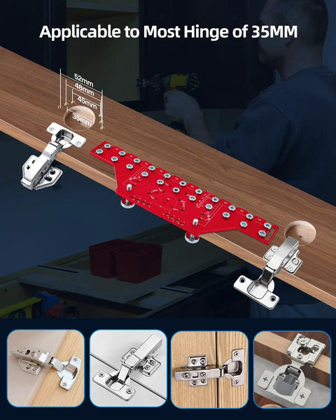 Two In One Cabinet Hardware Jig That Doubles As A Shelf Pin Drilling Guide With All Metal Self Contained Clamps on wooden board