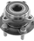 Close-up of a wheel hub from 2 Front And 2 Rear Wheel Bearing And Hub Assemblies Set For 2009 To 2013 Forester 2012 To 2013 Impreza 2010 To 2014 Legacy And Outback Drop In Ready With OEM Like Quality