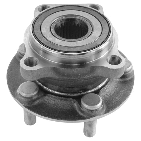 Close-up of a wheel hub from 2 Front And 2 Rear Wheel Bearing And Hub Assemblies Set For 2009 To 2013 Forester 2012 To 2013 Impreza 2010 To 2014 Legacy And Outback Drop In Ready With OEM Like Quality