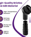 4 Piece Vacuum Attachment Set With Round And Square Brushes, 2 In 1 Suction Brush, 1.25 Inch Universal Adapter, ABS material