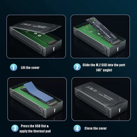 Step-by-step installation of Blazing Fast 40Gbps USB4 NVMe SSD Enclosure For 2280 And 2230 Drives with ASM2464 chipset.