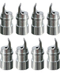 Wheel Alignment Clamp Adapter Kit For Small Edge Rims CNC Aluminum Rim Guard Sleeve 8 Piece Set displayed in rows