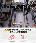 Three Eighths Inch Male Flare To Three Eighths Inch NPT Male Brass Tube Fitting Half Union Coupling Flared Connector For Propane Gas Fuel Refrigeration Durable Brass Pipe Connector 2 Pack installed on insulated piping