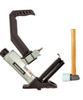 2 In 1 Flooring Nailer And Stapler For 16 Gauge L Shaped Cleats And 15.5 Gauge One Half Inch Staples, shown with mallet