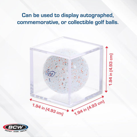 Clear Golf Ball Display Case for Collectors Two Piece Compact Polystyrene Shell Design Holds Six Balls; fits single ball shown