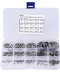 Stainless Steel E Clip Set 300 Pcs Assortment Kit M One Point Two Through M Fifteen With Storage Box for Auto Hobbyists
