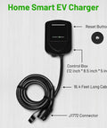 Black Level 2 EV Charger For Home Use Up To 48 Amp 240V Indoor Outdoor Fast Charging with control box and cable