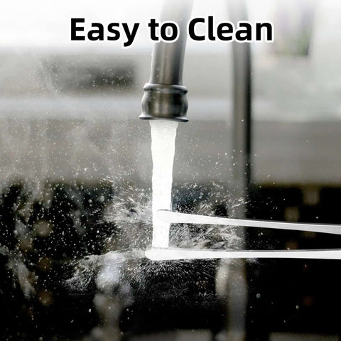12 Inch Stainless Steel Kitchen Tongs And Tweezers 2 Piece Set rinsed under water, easy to clean