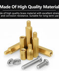 M4 Hex Brass Spacers And Standoffs Kit For PCBs And Computer Projects with assorted nuts and screws on display