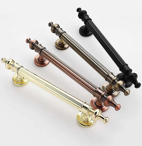 Different finishes of Heavy Duty Antique Barn Door Handle Kit With Red Copper Finish, Stainless Steel Sliding Door Pulls for Vintage Style