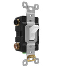 Heavy Duty 30 Amp Double Pole Toggle Switch For 120 Or 277V Self Grounding Industrial Grade UL Listed 82300-W slim body close-up