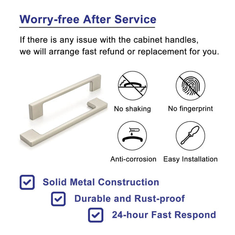 10 Pack 5 Inch Hole Center Brushed Nickel Cabinet Pulls Satin Nickel Hardware With Service Features like No Shaking and Easy Installation
