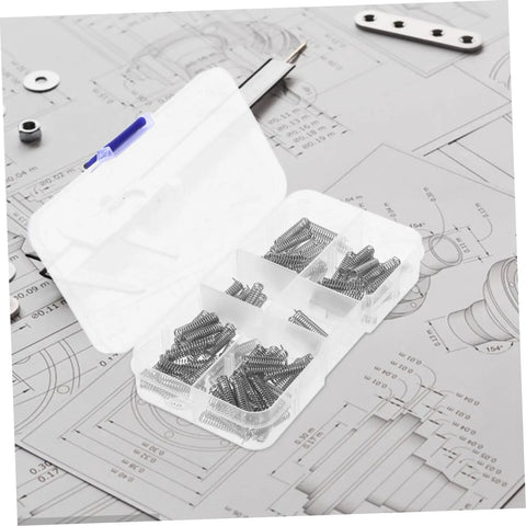 Top Quality 100 Pieces Mini Stainless Steel Compression Springs Assortment Kit For Cool DIY Repairs And Varying Mechanical Projects Perfect To Fix Stuff At Home Or In The Garage With Ease, in plastic case