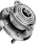 AWD Front Wheel Hub And Bearing Assembly Kit For 300 Dodge Charger Challenger Magnum 2 Piece Set Front Position 5 Bolt Non ABS Hub Replacement With 10 Year Warranty, front view of hub showing bolts and flange
