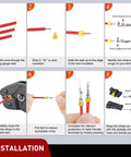 Installation steps for Extensive 1 2 3 4 5 6 Pin Electrical Connector Set Waterproof Quick Connect Plugs
