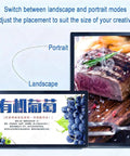Kick Up Your Store Vibe With This 27 Inch Digital Menu Board And Bright Led Backlight Display For Restaurant Ads Commercial Signage Wall Mount Media Player Screens showing landscape and portrait modes.