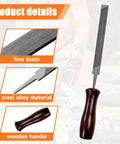 10 Piece Chainsaw Sharpener Kit With Round Files 5/32 In 3/16 In 11/64 In, 6 Inch Flat File, Depth Gauge, Filing Guide, wooden handle