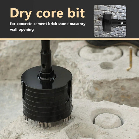 Heavy Duty Workhorse 38mm Diamond Core Drill Bit For SDS Plus Adapter Dry Or Wet Concrete Drilling Through Granite Marble Masonry Stone Brick And Block 60mm Depth 110mm SDS Shank Pro Grade Performance in action on concrete