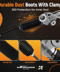 Hydraulic Power Steering Rack And Pinion For Chevrolet Silverado 1500 And GMC Sierra 1500 1999 2006 Replacement OE 221000 971000 Direct Fit Drop In RWD Ready For Everyday Driving And Heavy Towing showing durable dust boots with clamp feature