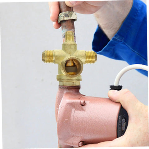 Heavy Duty Four Way Air Compressor Check Valve Featuring A No Sweat Install And Top Shelf 14mm Threaded Connector for pneumatic setups.