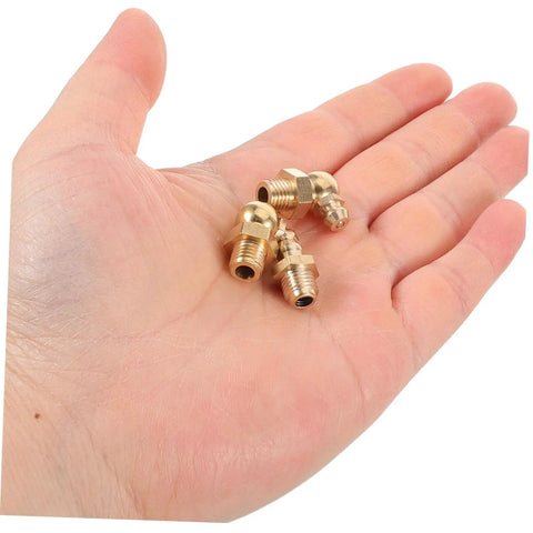 9 Piece Grease Fitting Assortment Kit With Copper Oil Nozzle Caps for Cars and Trailers Easy to Install Straight and Angled Nipples