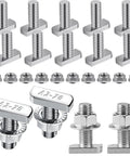 M8x20mm T Slot Drop In Bolt Set With Hammer Head Screws And Flange Nuts For Aluminum Extrusion Profiles Solar Mounting Set