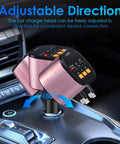 5 In 1 Ride Ready Retractable Car Charger With 90W Heavy Hitter Fast Charge and Bluetooth 5 3 FM Transmitter, adjustable design shown.