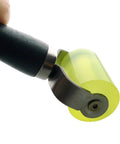 Car sound-deadener roller with yellow-green 2-inch wheel and black handle