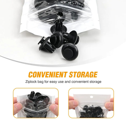 Mazda Front Fender Liner Fastener Kit With 60 Pcs Hex Head Screws Nylon U Nuts And Push Rivet Clips in storage bag