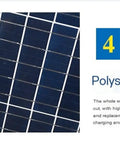 Polysilicon solar panel close-up showcasing high-efficiency cells for heavy duty solar flood light applications.