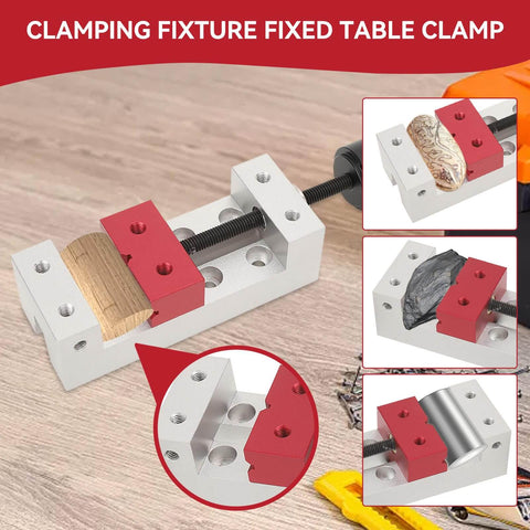 Compact Mini Drill Press Bench Vise Clamp 2 Inch Opening, 50mm Capacity used for woodworking and mechanical projects