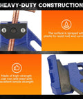 Image showing the heavy-duty construction of a Two Pack Cast Iron Welders Angle Clamp Set For Heavy Duty Two Axis 90 Degree Right Angle Welding Clamp Self Centering Jig Fixture For Woodworking Miter Clamp Projects, highlighting its cast iron and steel materials.