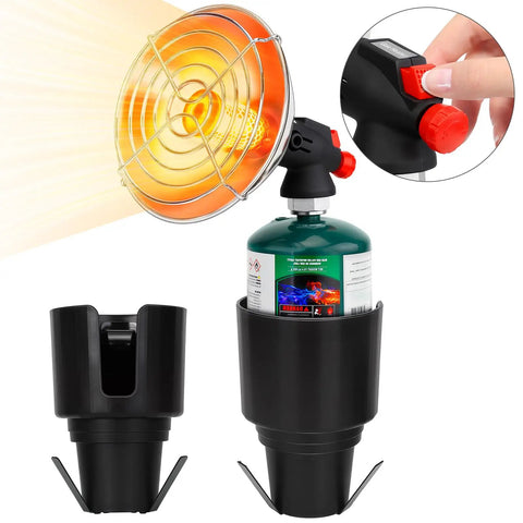 Portable Propane Heater for Golf Carts With Cup Holder Keeps You Toasty In Cold Rounds Cordless Outdoor Warmer
