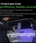 Person using RaptorX Handheld 3D Scanner With Wireless Connectivity, Metrology Grade 0.02mm Accuracy, Industrial Blue Light on car