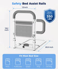 Senior Bed Rail With Dual Non Slip Handles And Storage Pouch Safe Bed Cane For Elderly And Post Surgery Recovery Reduces Falls