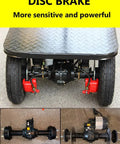 SwAcch Commercial Electric Platform Truck Heavy Duty Motorized Table Cart Dolly features a disc brake system for enhanced control.