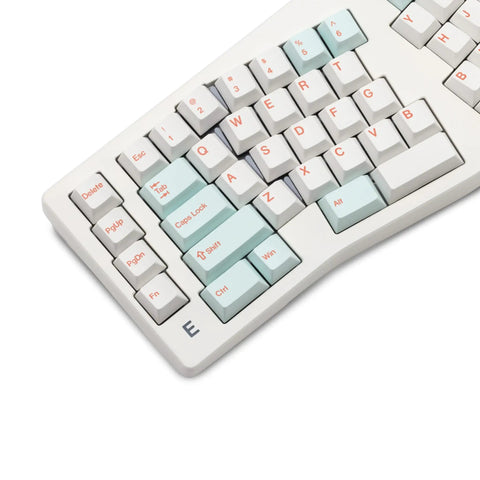 Top view of Alice Ergonomic Mechanical Keyboard With Rock Solid Aluminum Frame And Tri Mode Wireless Bluetooth Pairing Hot Swap Qmk Via Tuning with pastel keycaps.