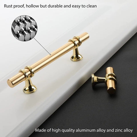 Ten Pack Brushed Gold Cabinet Pulls 3 Inch Drawer Handles For Dresser Bathroom Kitchen Closet And Cupboard Zinc Alloy Base Durable Modern Hardware Easy Install